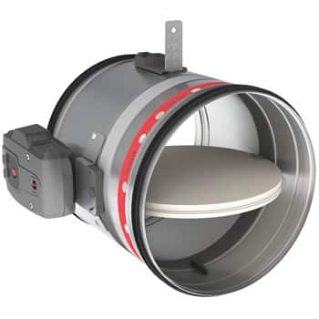 The round fire damper CR120 of Rf-Technologies ensures 120' fire resistance and is easy to install.