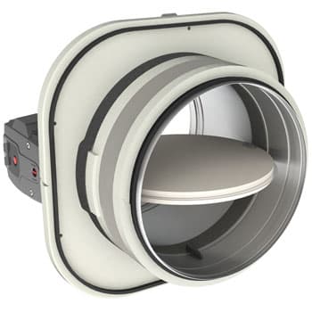 The round fire damper CR60-1s is a 60' fire damper of Rf-Technologies for surface mounting.